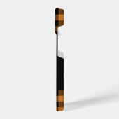 Dark Academia oranje Buffalo Checker iPhone Hoesje (Linkerkant)