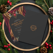 Dark Academia Red Velvet Christmas Invitation Kaart