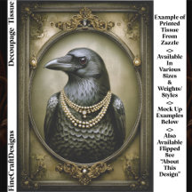 Dark Academia Regal Raven & Pearls ET1L Decoupage
