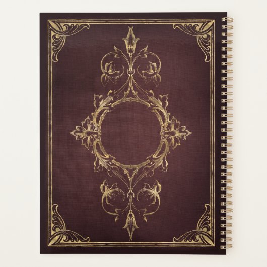 Dark Academia  Scrollwork Book Hoesje Planner (Achterkant)
