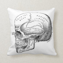 Dark Academia Skull Pillow