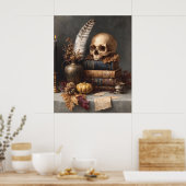 Dark Academia Still Life with Skull Poster (Keuken)