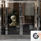 Dark Academia Van Gogh Skelet Esthetiek Raamsticker (Kantoordeur)