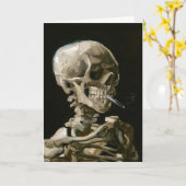Dark Academia Van Gogh Skeleton Aesthetic Kaart (Gele Bloem)