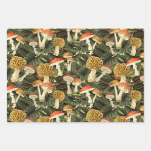 Dark Academia Victoriaans Gothic Glam Mushroom & L Inpakpapier Vel