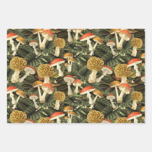 Dark Academia Victoriaans Gothic Glam Mushroom & L Inpakpapier Vel (Voorkant)