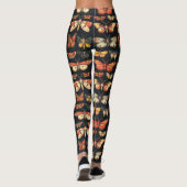 Dark Academia Victorian Gothic Moth Specimens Leggings (Achterkant)