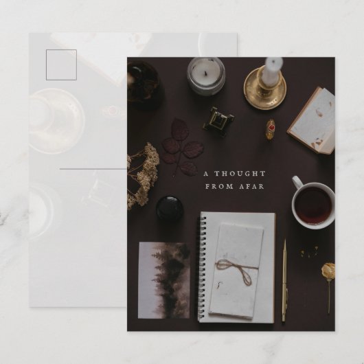 Dark Academia vintage writer Briefkaart (Voorkant / Achterkant)