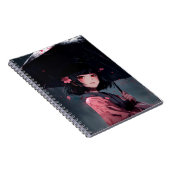 Dark Aesthetic Anime Girl with Umbrella Notitieboek (Rechterzijde)