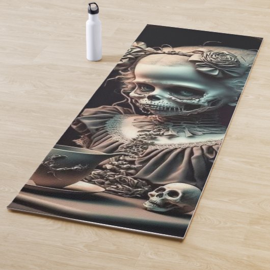 Dark Aesthetic Fitness Mat with Gothic Girl (In situ)