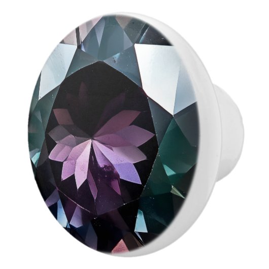 Dark Alexandrite Crystal Pattern Keramische Knop (Rechts)