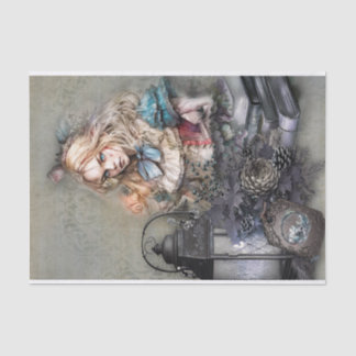 Dark Alice met boeken Decoupage papier