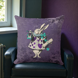 Dark Alice Rabbit Rustic Deep Purple Kussen