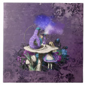 Dark Alice Rustic Deep Purple Caterpillar Tegeltje (Voorkant)