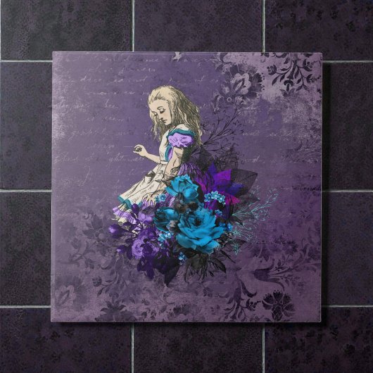 Dark Alice Rustic Deep Purple Tegeltje