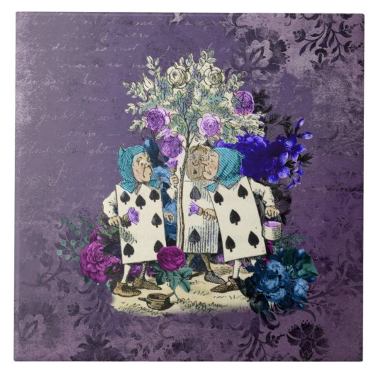 Dark Alice Rustic Deep Purple Tegeltje (Voorkant)