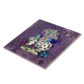 Dark Alice Rustic Deep Purple Tegeltje (Zijkant)