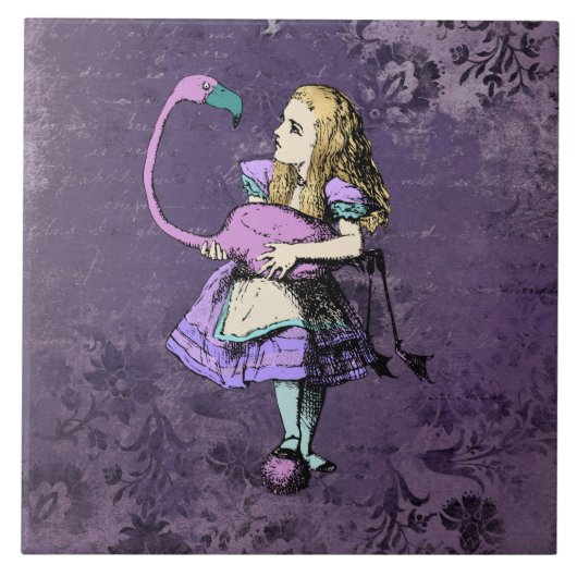 Dark Alice Rustic Deep Purple Tegeltje (Voorkant)