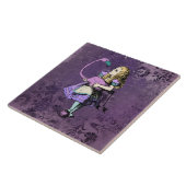 Dark Alice Rustic Deep Purple Tegeltje (Zijkant)