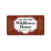 Dark Amber Honeycomb Honey Jar Etiket (Voorkant)