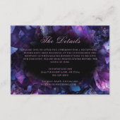 Dark Amethyst Boho Witch Crystals Black Wedding Informatiekaartje (Voorkant)