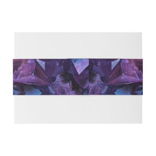 Dark Amethyst Boho Witch Crystals Black Wedding Uitnodigingen Wikkel (Achterkant Voorbeeld)