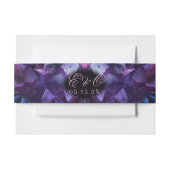 Dark Amethyst Boho Witch Crystals Black Wedding Uitnodigingen Wikkel (Voorkant Voorbeeld)