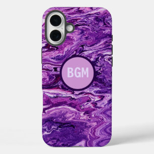 Dark Amethyst Marble Melt iPhone 16 Plus Hoesje