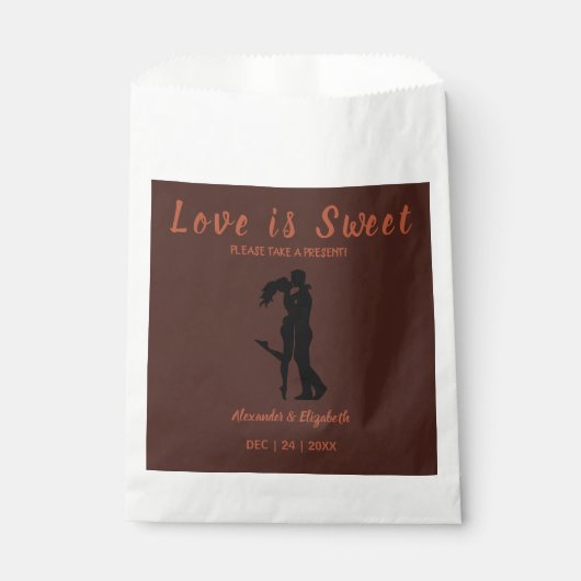 Dark and Earthy Love is Sweet Wedding Present Bedankzakje (Voorkant)