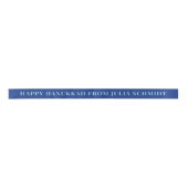 Dark and Ice Blue Simple Text Happy Hanukkah Gift Satijnen Lint (Voorkant)
