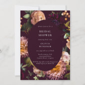 Dark and Moody Burgundy  Floral Bridal Shower  Kaart (Voorkant)