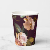 Dark and Moody Floral Gothic Bridal Shower  Papieren Bekers (Achterkant)