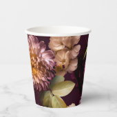 Dark and Moody Floral Gothic Bridal Shower  Papieren Bekers (Voorkant)