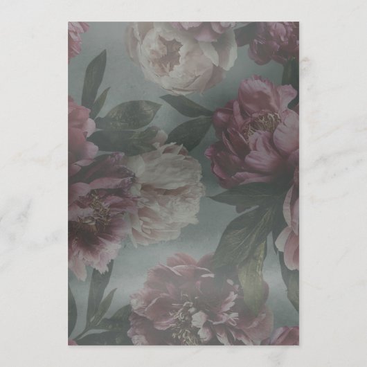 Dark and Moody Floral Menu Kaart (Achterkant)