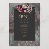 Dark and Moody Floral Menu Kaart (Voorkant)