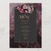Dark and Moody Floral Menu Kaart (Voorkant)