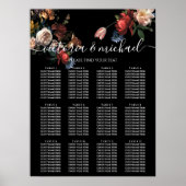 Dark and Moody Rembrandt Floral Seating Chart Poster (Voorkant)
