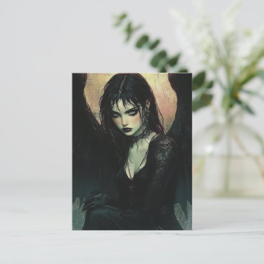 Dark Angel AI Art Briefkaart (Staand voorkant)