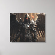 Dark Angel Armor Warrior - Uitgerekte canvas Print