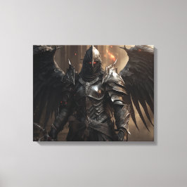Dark Angel Armor Warrior - Uitgerekte canvas Print