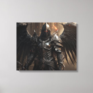 Dark Angel Armor Warrior - Uitgerekte canvas Print