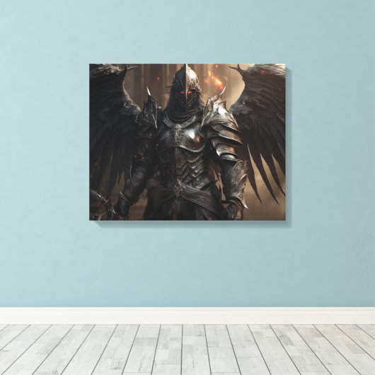 Dark Angel Armor Warrior - Uitgerekte canvas Print (Insitu (Houten vloer))