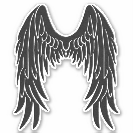 Dark Angel Black Wings Vinyl Cutout Sticker (Voorkant)