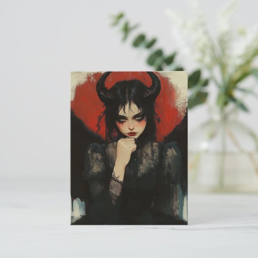 Dark Angel Devil Briefkaart (Staand voorkant)
