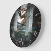 Dark Angel en Dragon Vignette Muurklok Grote Klok (Hoek)