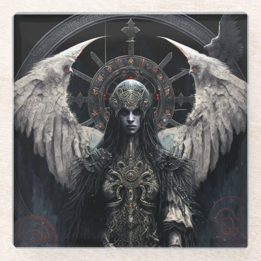 Dark Angel Gothic Fantasy Art Glazen Onderzetter (Voorkant)