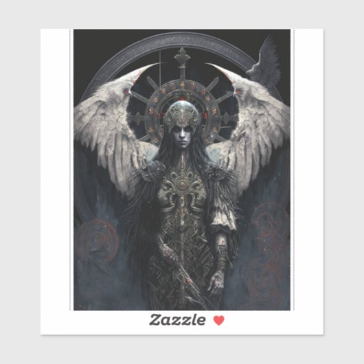 Dark Angel Gothic Fantasy Art Sticker (Vel)