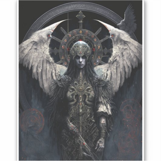 Dark Angel Gothic Fantasy Art Sticker (Voorkant)