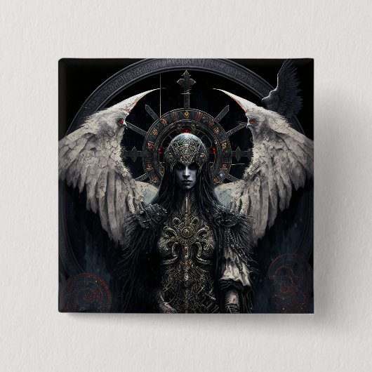 Dark Angel Gothic Fantasy Art Vierkante Button 5,1 Cm (Voorkant)