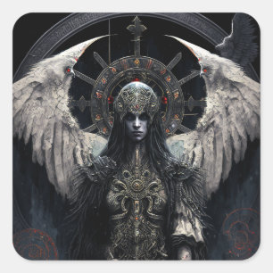Dark Angel Gothic Fantasy Art Vierkante Sticker